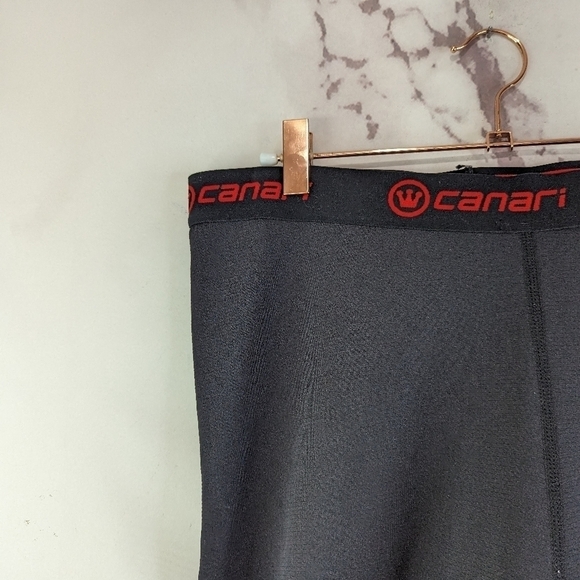 Canari Cycling Shorts Mens XL Padded Bike Black Red Spandex Stretch Athletic - Picture 2 of 9